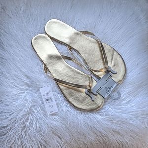 Loft Metallic Gold Flip Flops